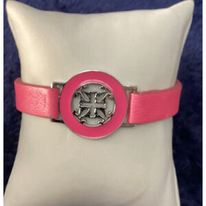 Rustic Cuff Pink & Silver One Size Leatherette Bracelet 1723